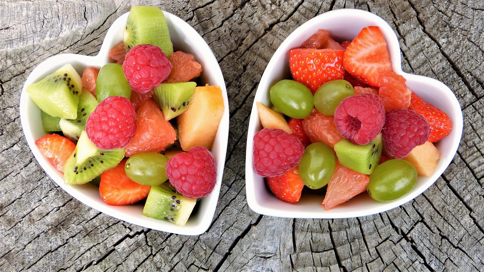 two fruit plates