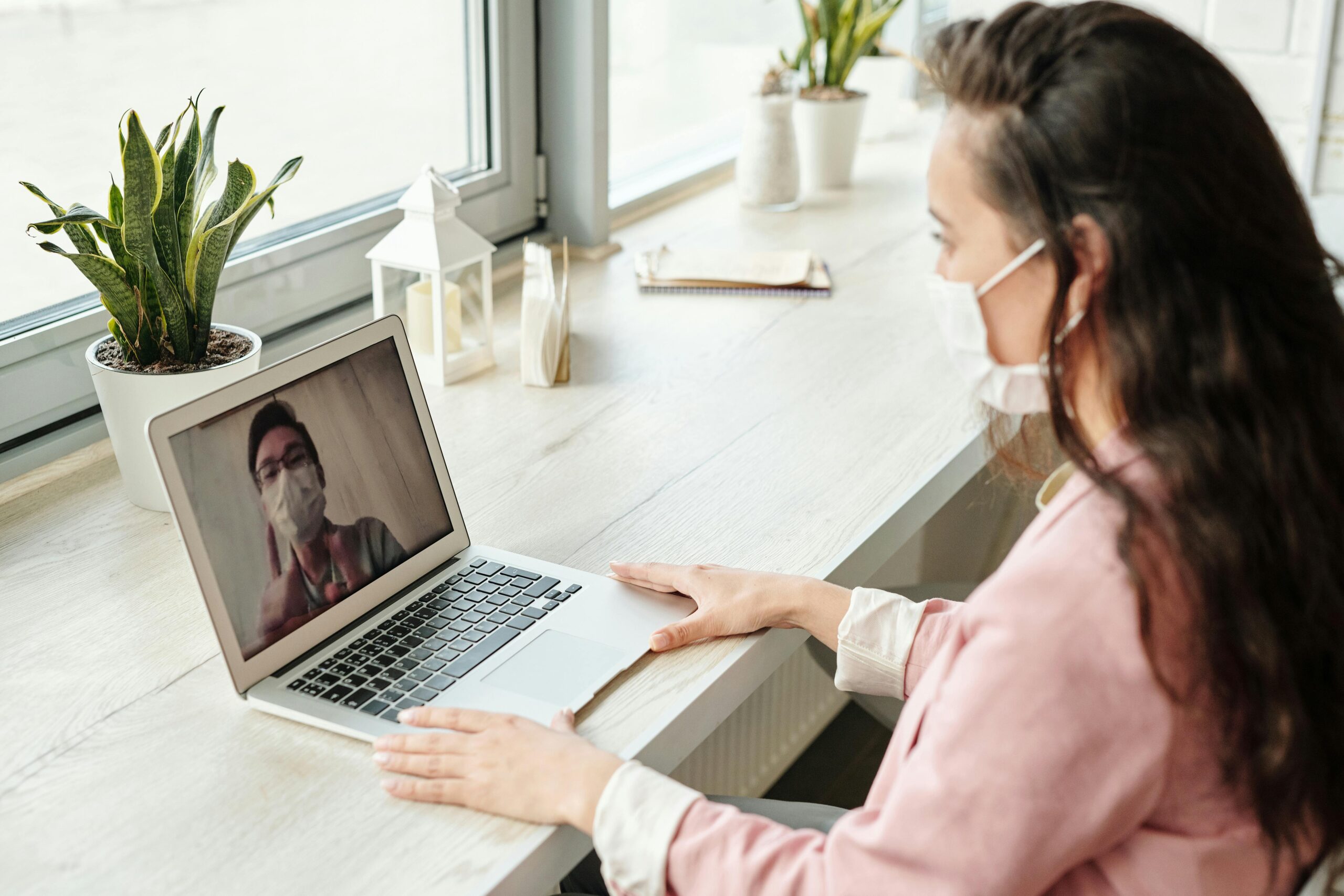person on a video call